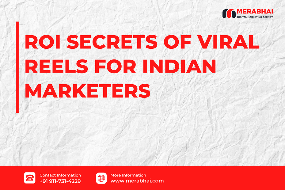A visual representing the return on investment (ROI) secrets for viral Reels, specifically tailored for marketers in India, with symbols for metrics and monetization.